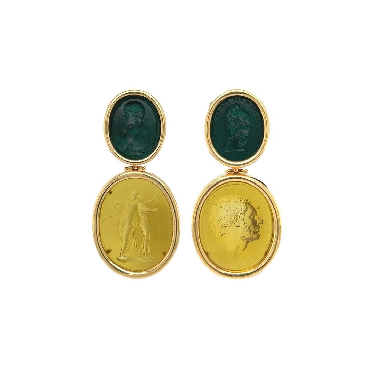 James II Classical Style Intaglio Earrings