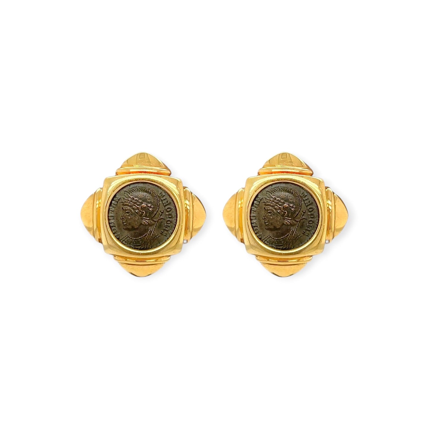 Bulgari Constantinopolis Ancient Coin Gold Earrings