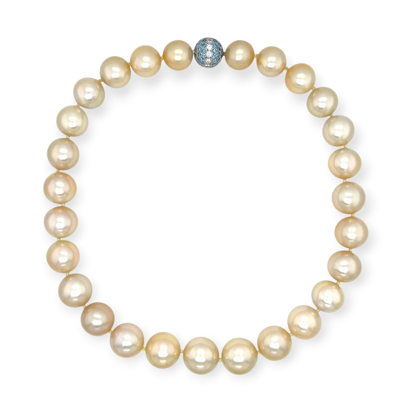 Golden South Sea Pearl Diamond Necklace