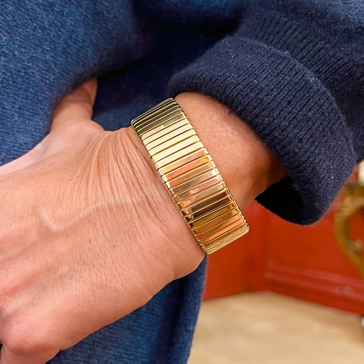 Gold Tubogas Cuff Bracelet