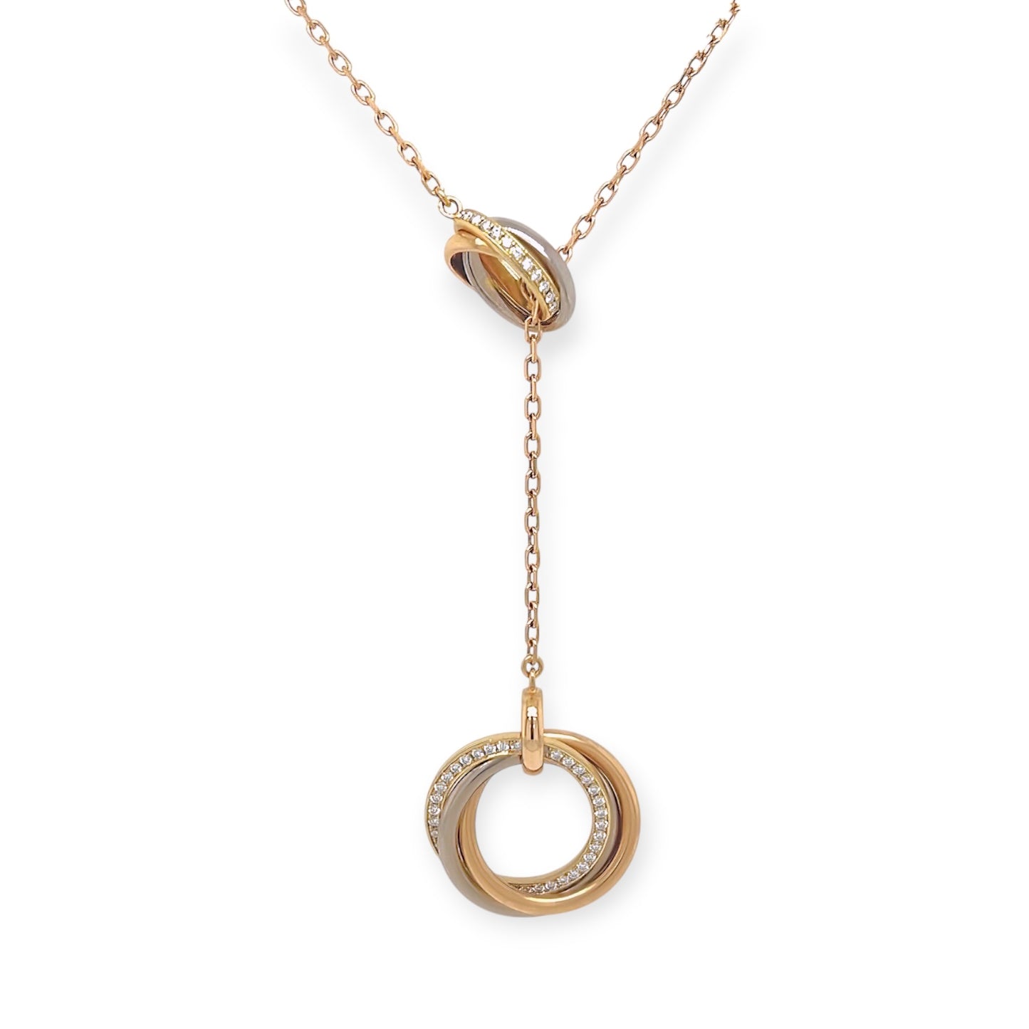 Cartier Trinity Tricolor Gold Lariat Necklace