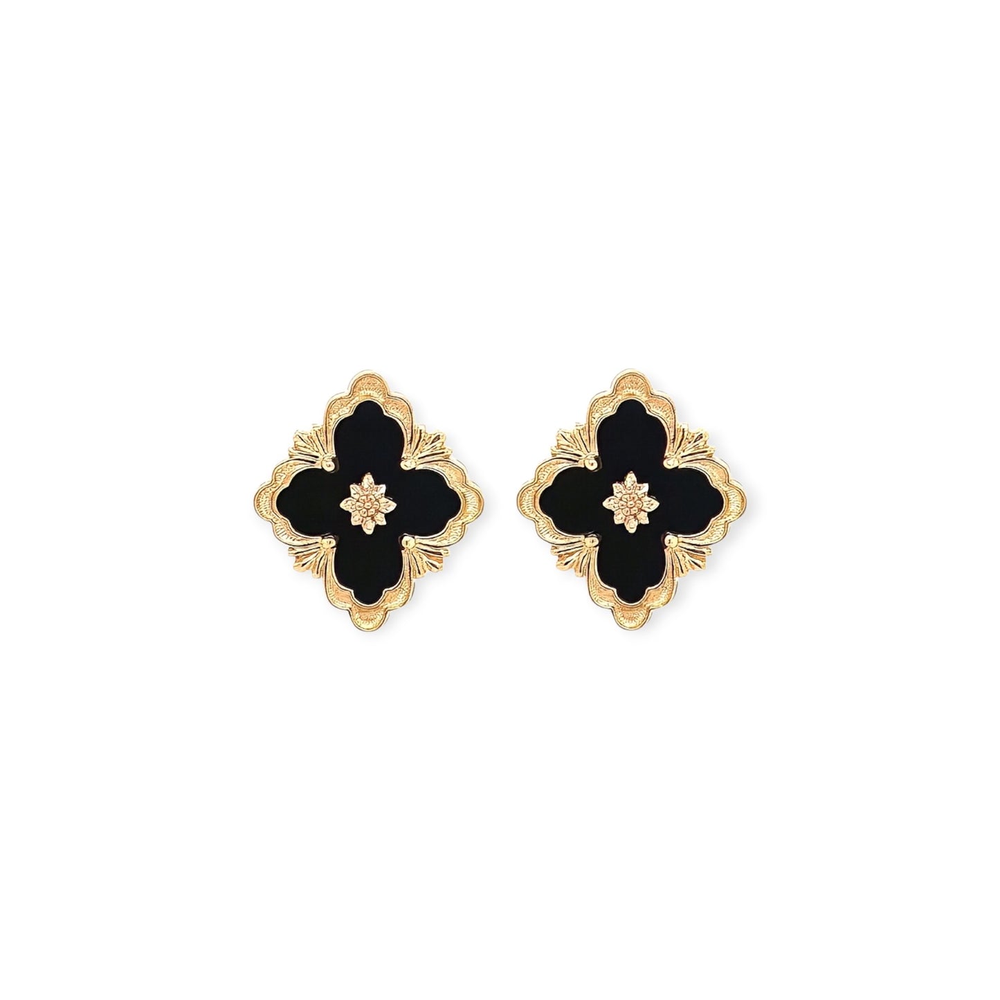 Buccellati Opera Black Onyx Rose Gold Earrings