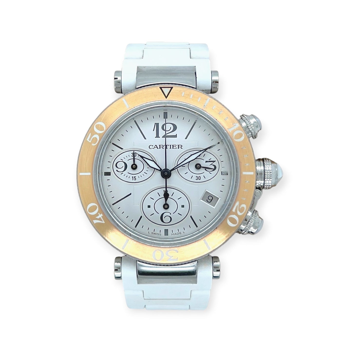 Pasha de Cartier Stainless Steel Rose Gold Watch