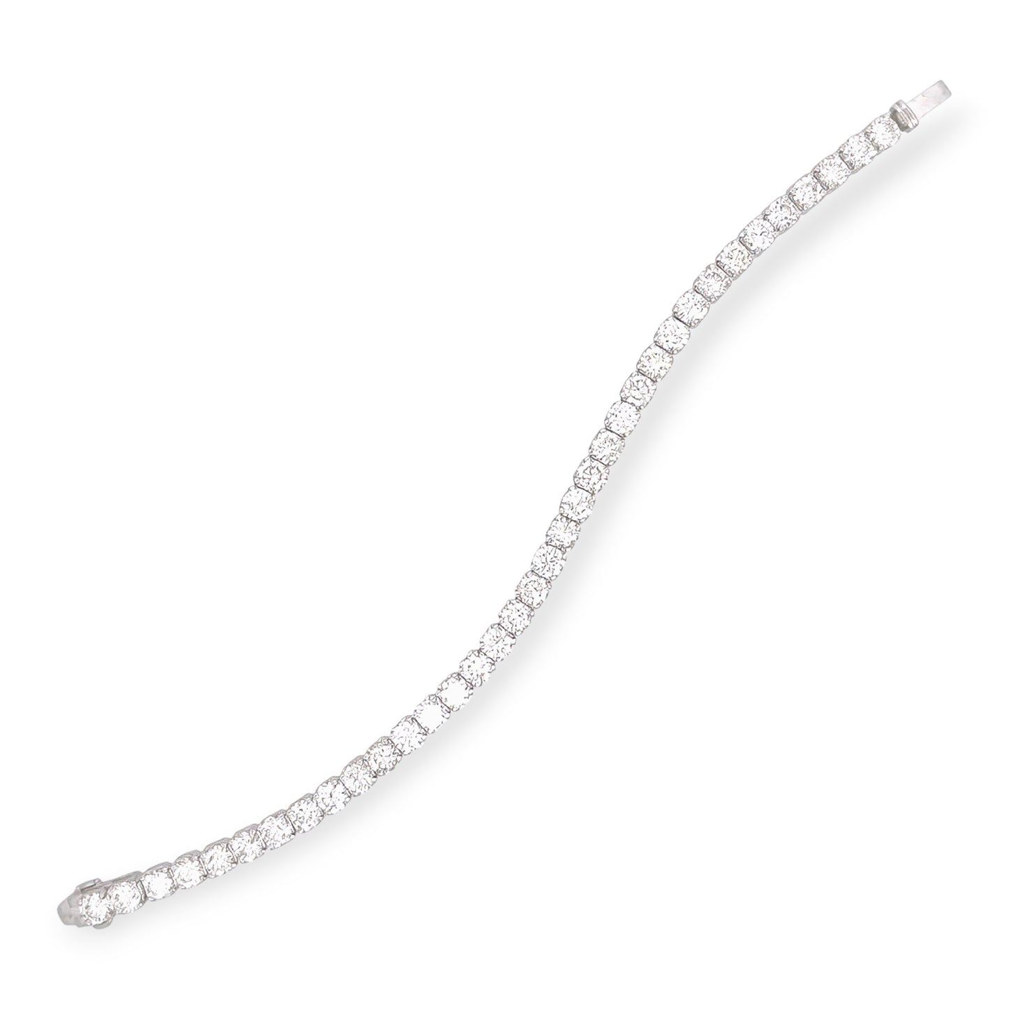 White Gold Diamond Straightline Bracelet 14.45 Carats