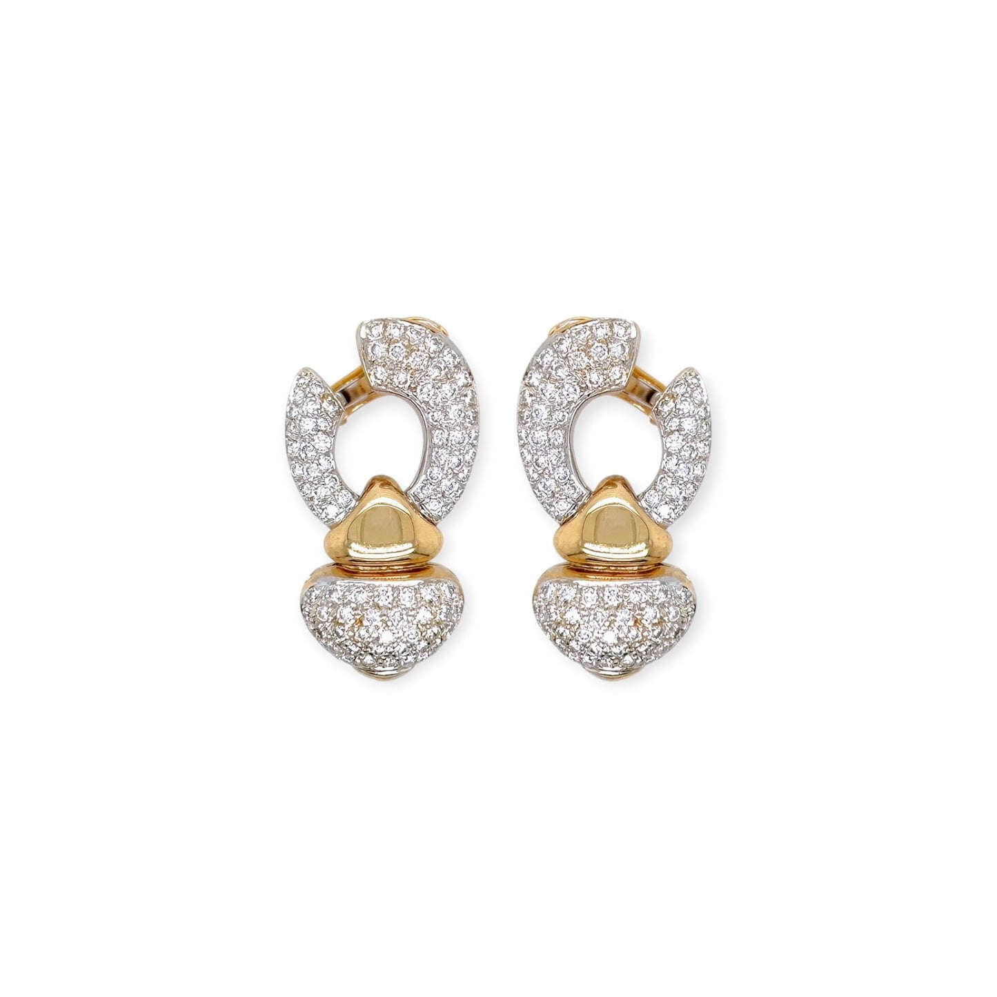 Gold Diamond Doorknocker Earrings