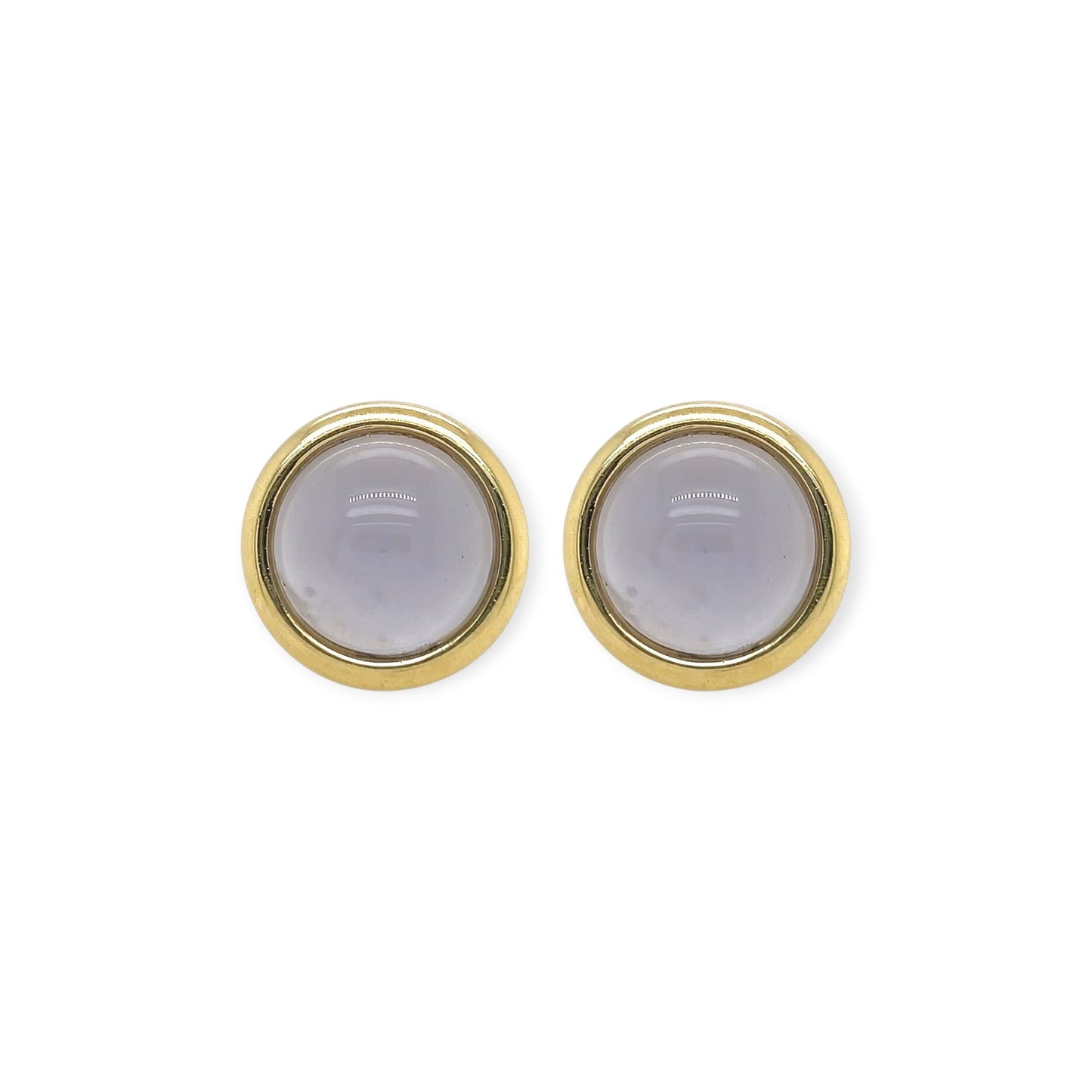Tambetti Gold Blue Chalcedony Earrings
