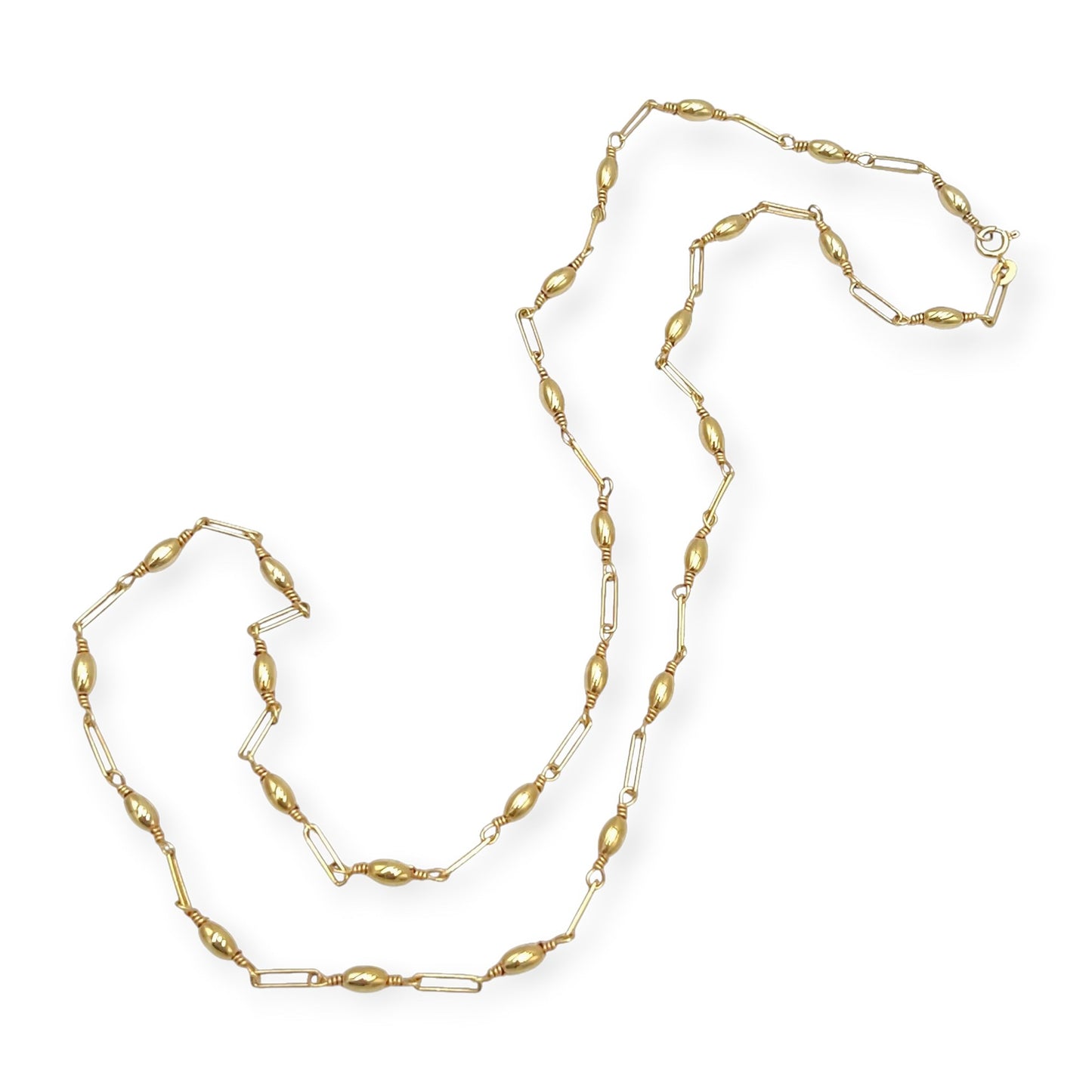 Long Gold Fancy Link Necklace