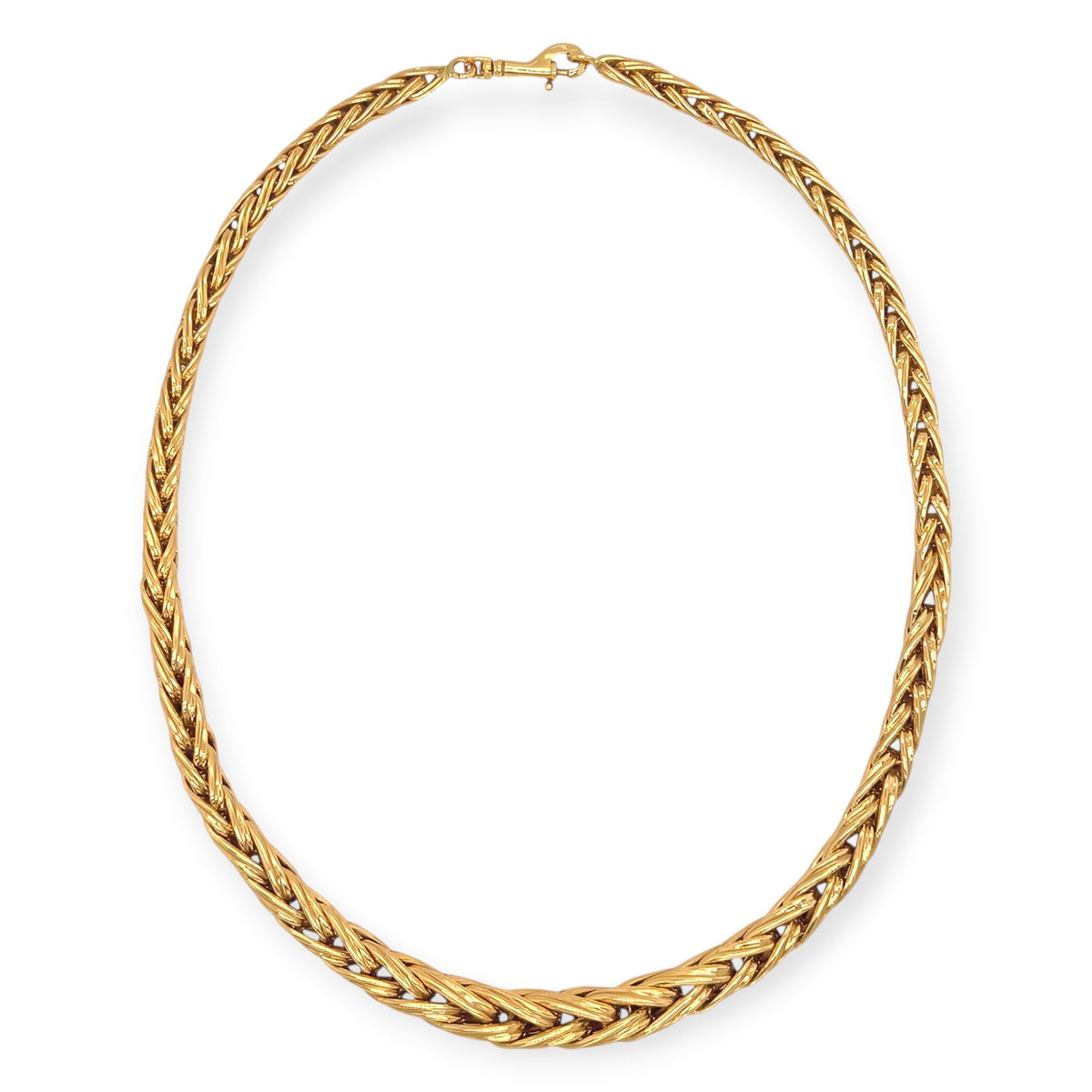 French Gold Wheat Link Necklace