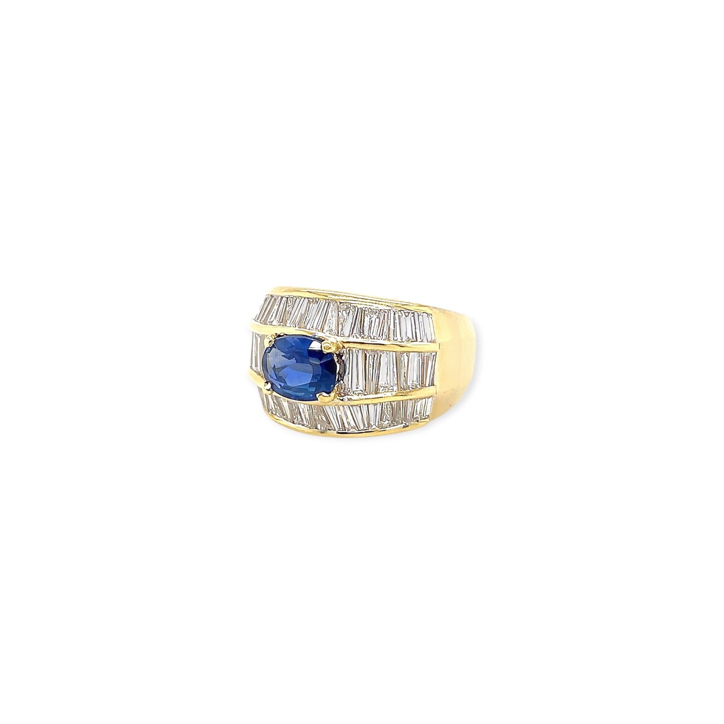 Gold Oval Sapphire Diamond Ring
