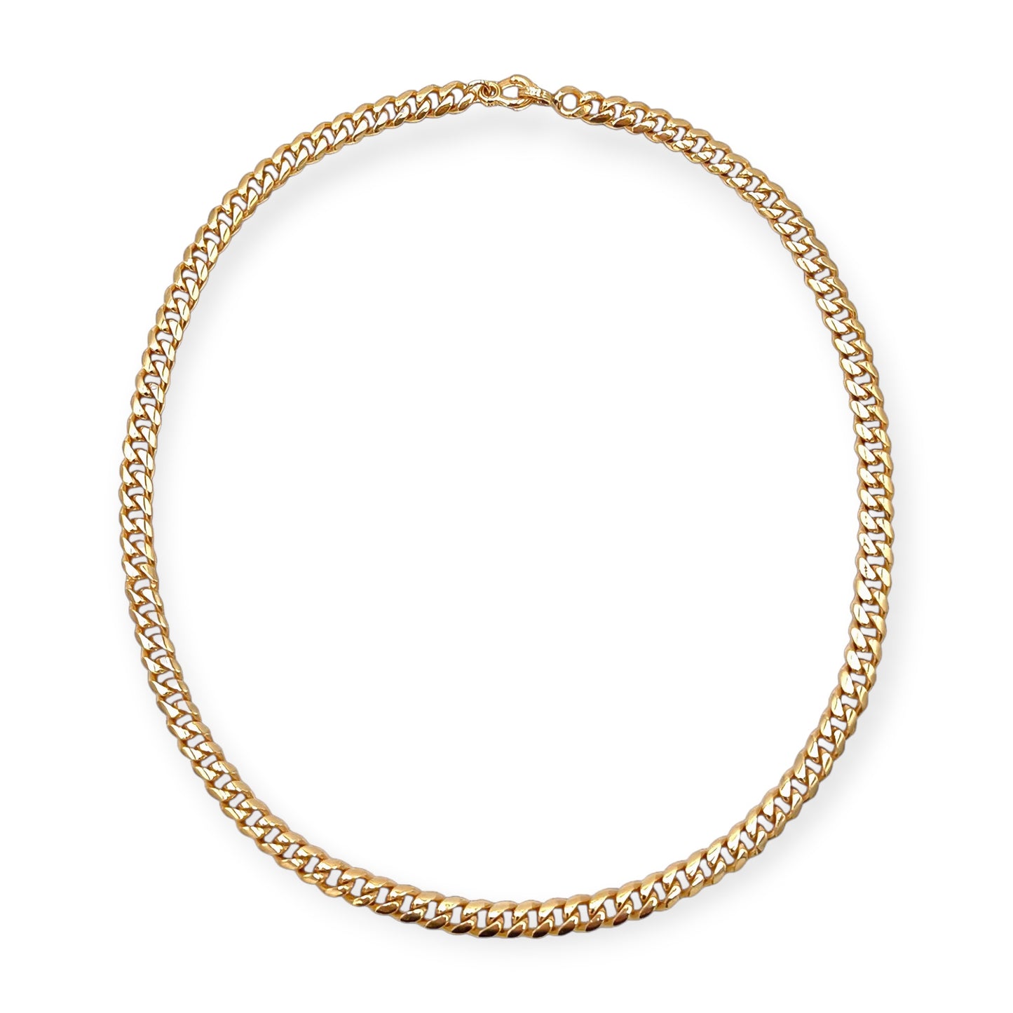 Gold Heavy Curb Link Necklace