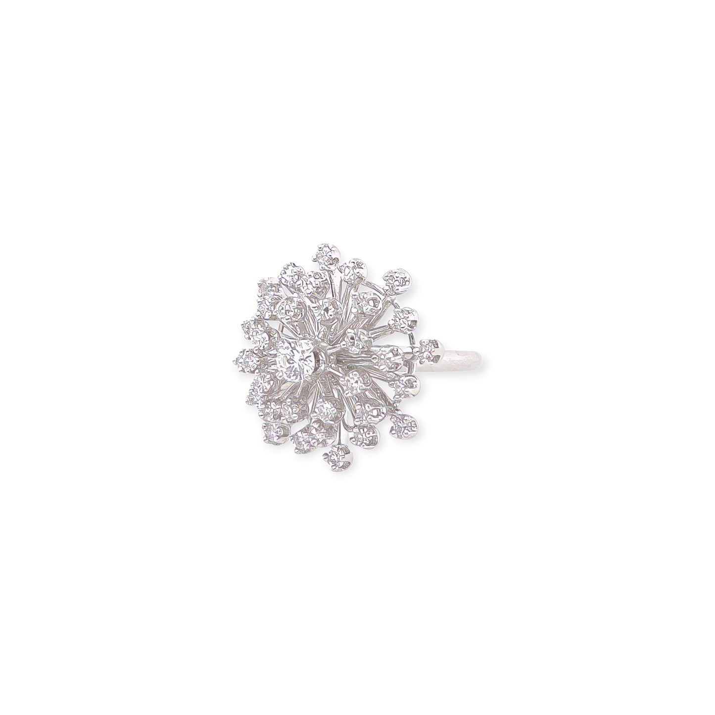 White Gold Diamond Starburst Ring