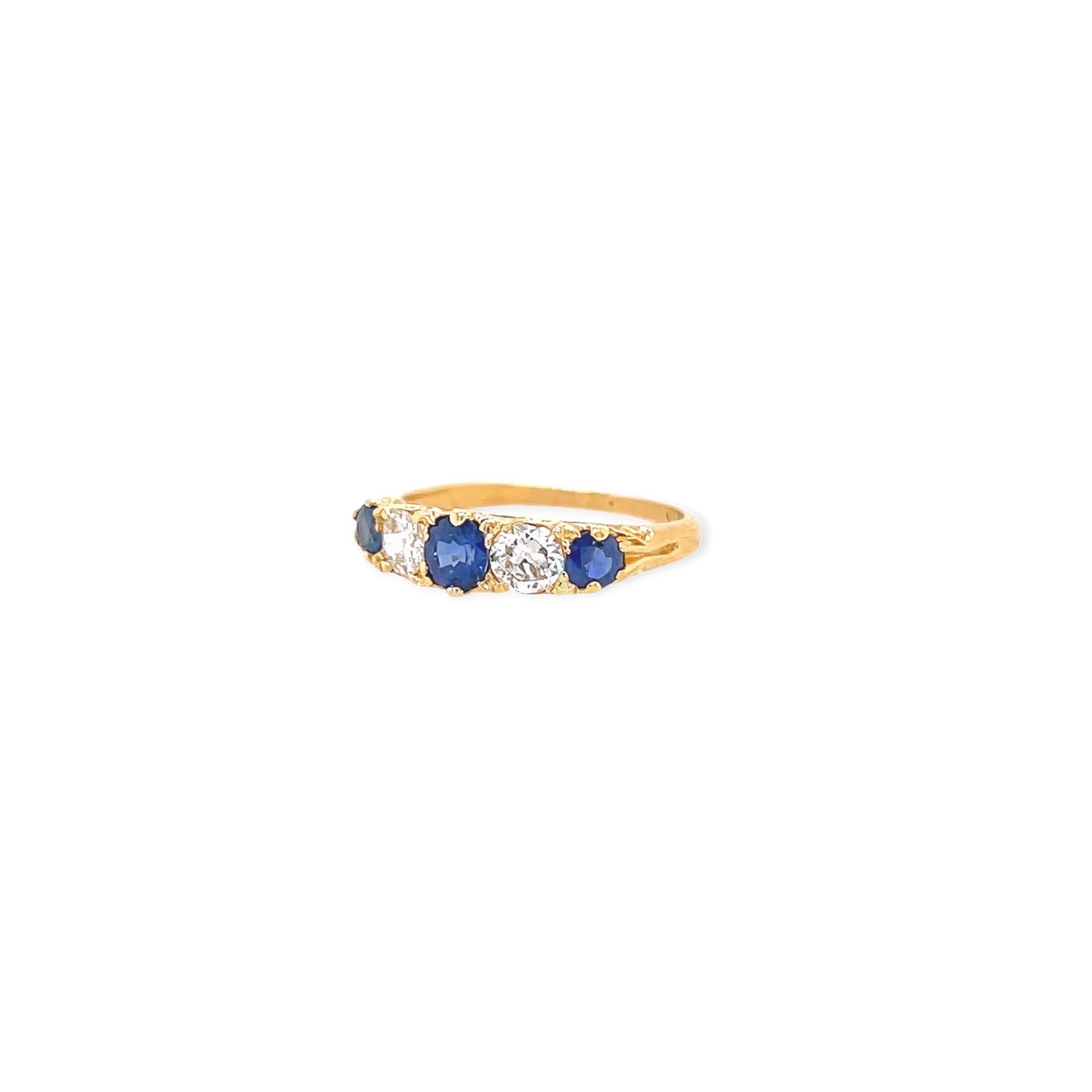 Antique Gold Sapphire Diamond Ring