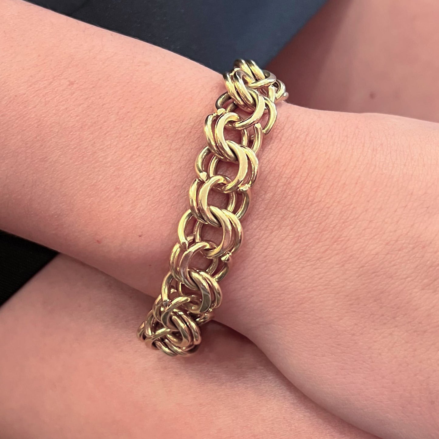 Gold Double Curb Link Bracelet