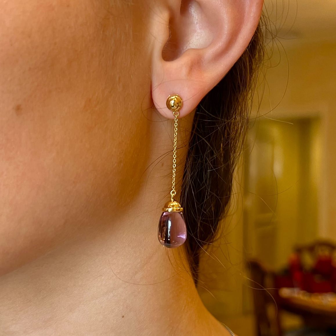 Tiffany Picasso Gold Amethyst Drop Earrings