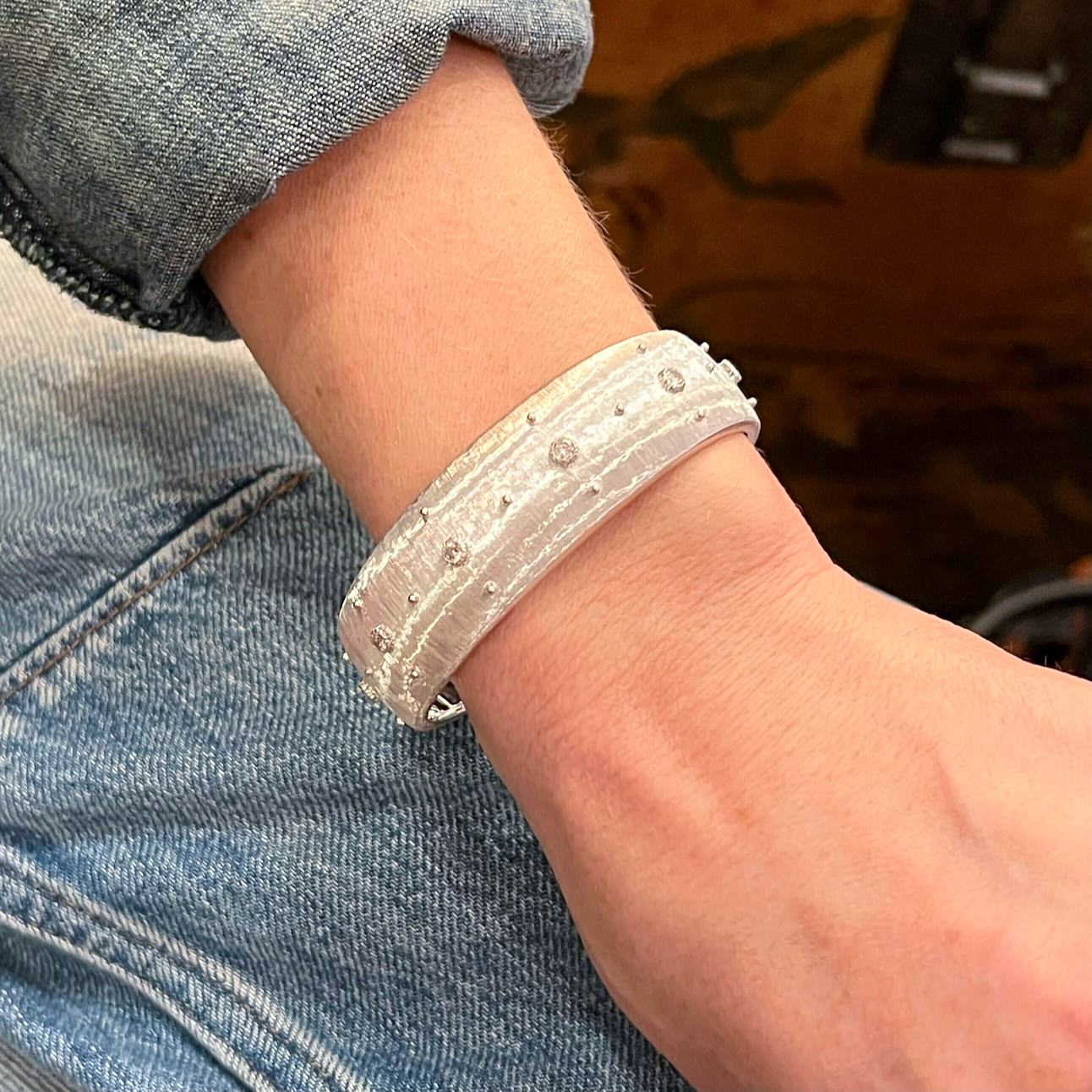 Buccellati White Gold Diamond Cuff Bracelet