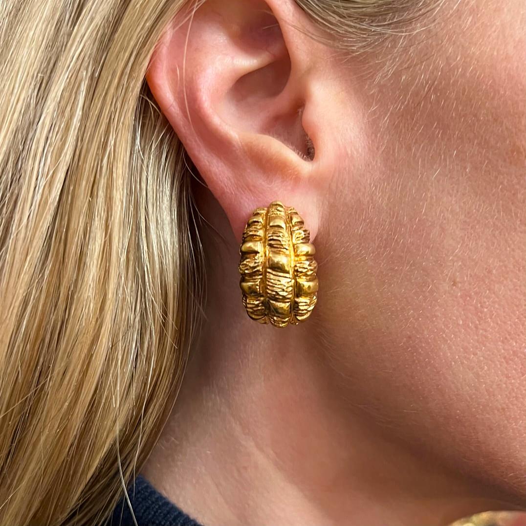 Gold Bombe Half Hoop Earrings