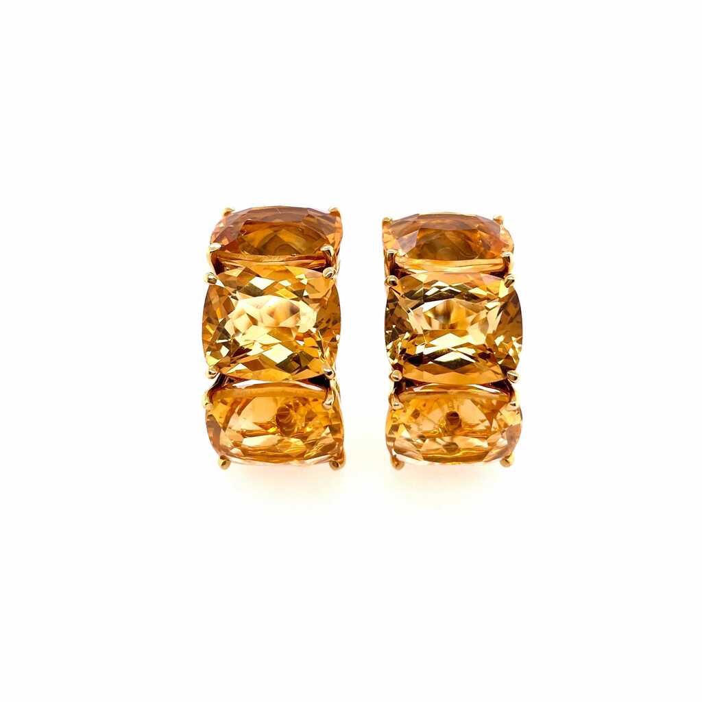 Seaman Schepps Citrine Gold Hoop Earrings