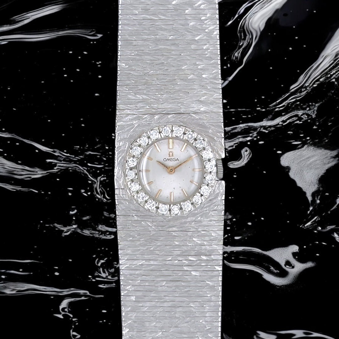 Omega White Gold Diamond Bracelet Watch