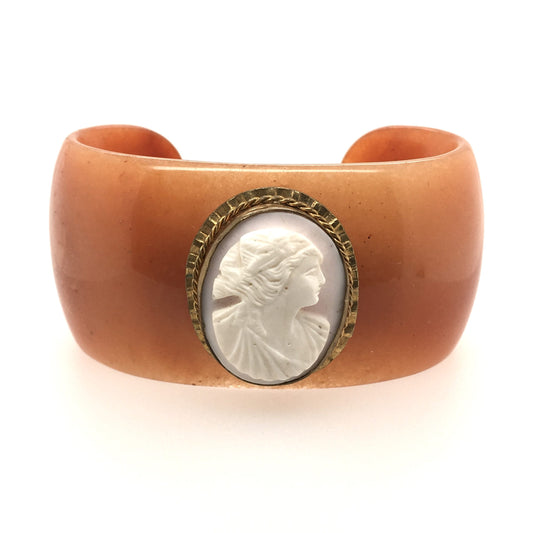 Marcella Orange Aventurine Cameo Cuff