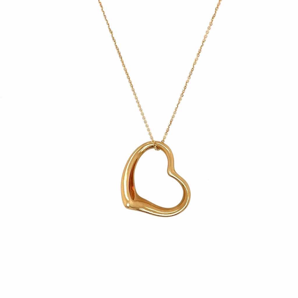 Tiffany Peretti Open Heart Pendant Necklace