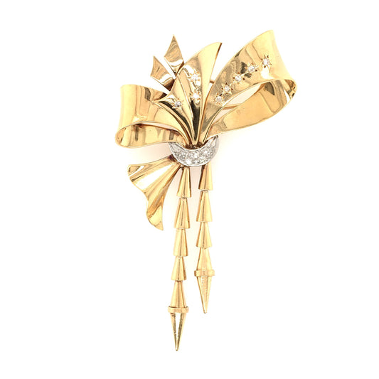 1940s French Ribbon Brooch