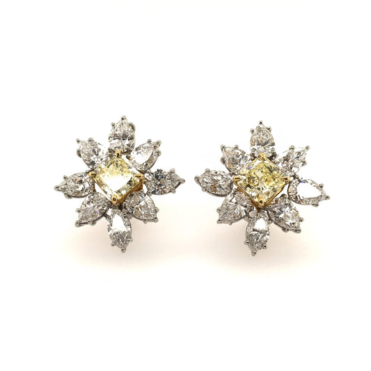 Fancy Yellow Diamond Earrings