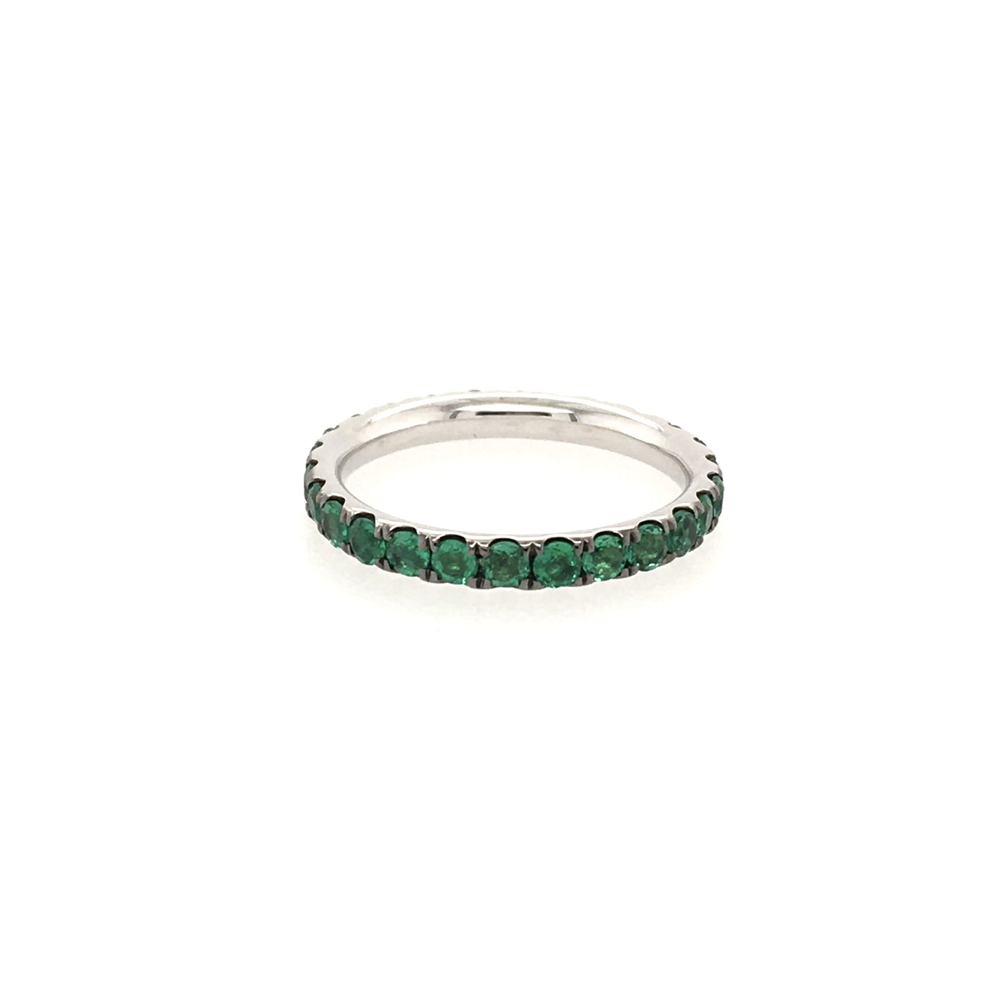 Emerald White Gold Band