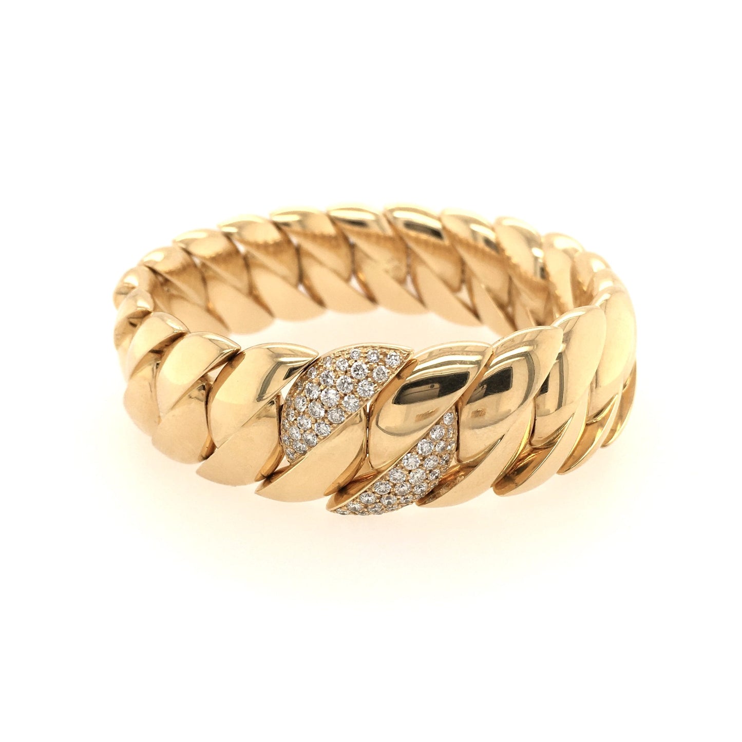 Italian Yellow Gold Diamond Bracelet