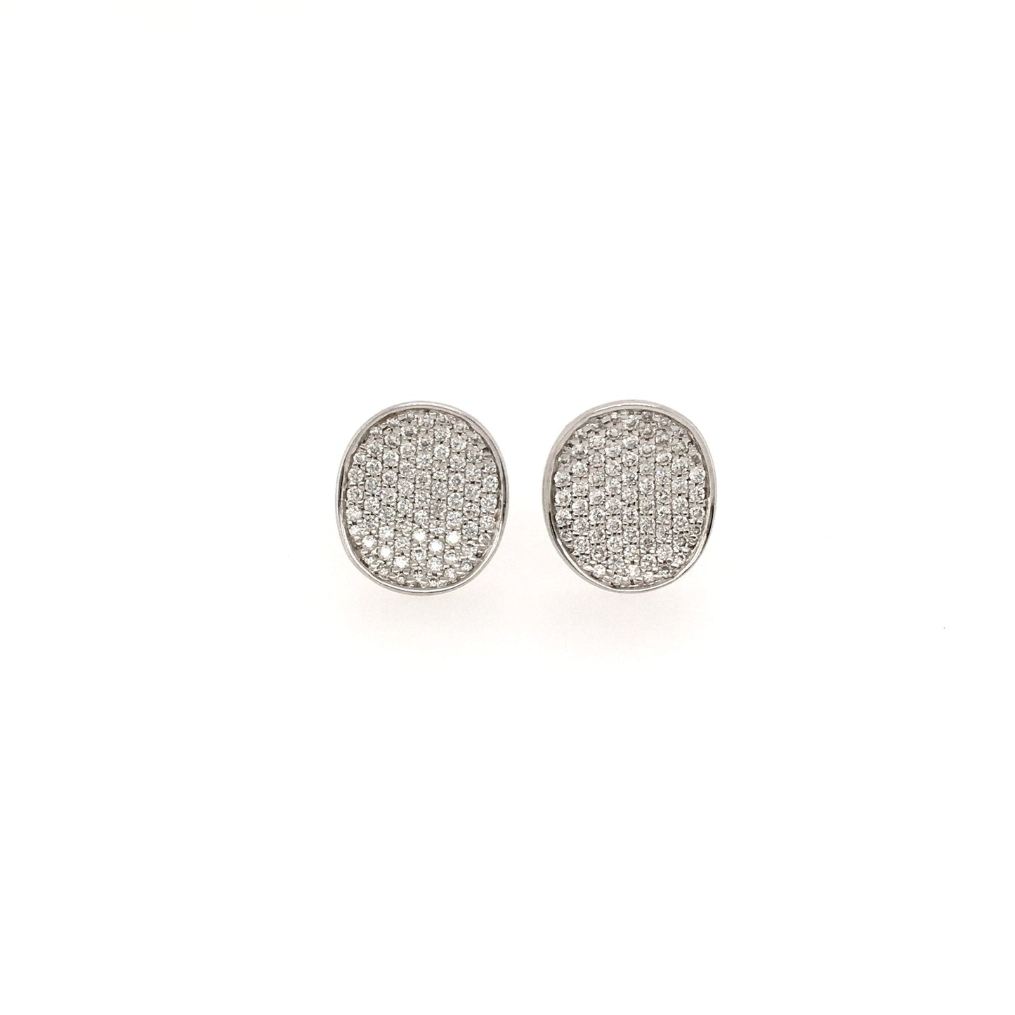 Gold Diamond "Thumbprint" Earrings