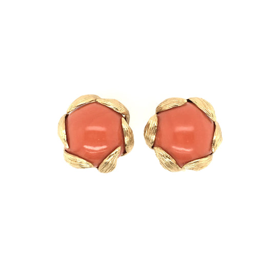 David Webb Gold Coral Earrings