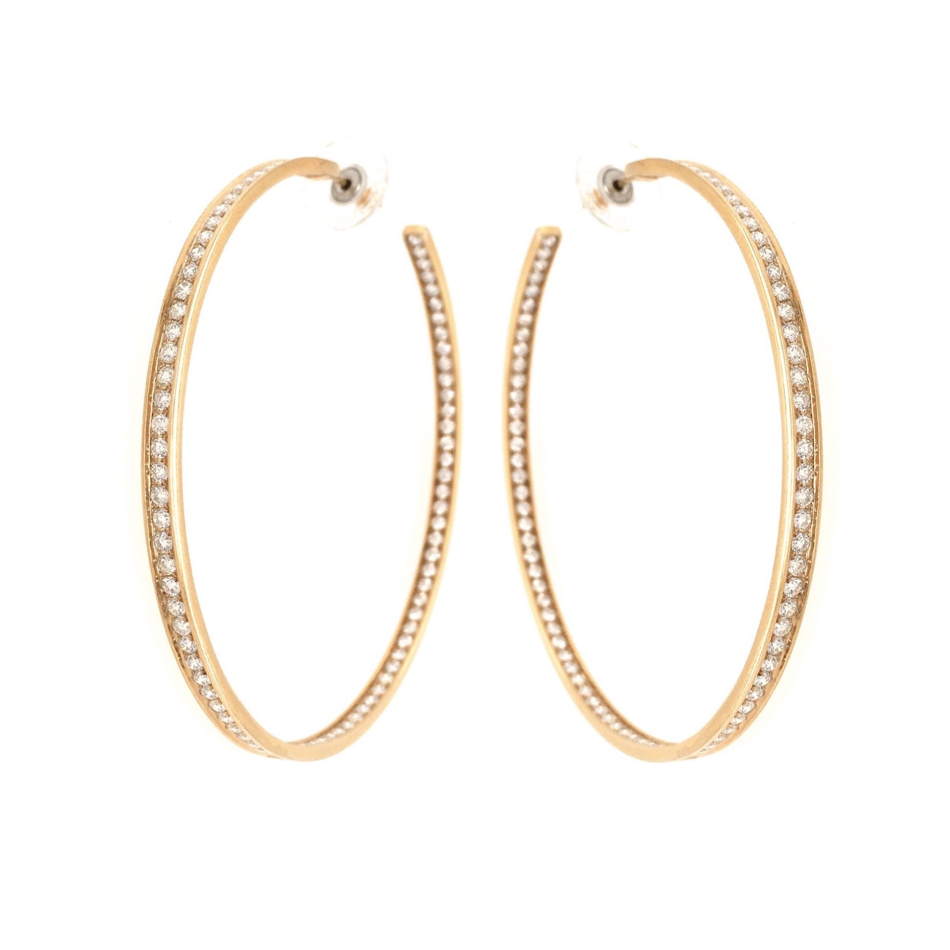 Large Diamond Hoop Earrings