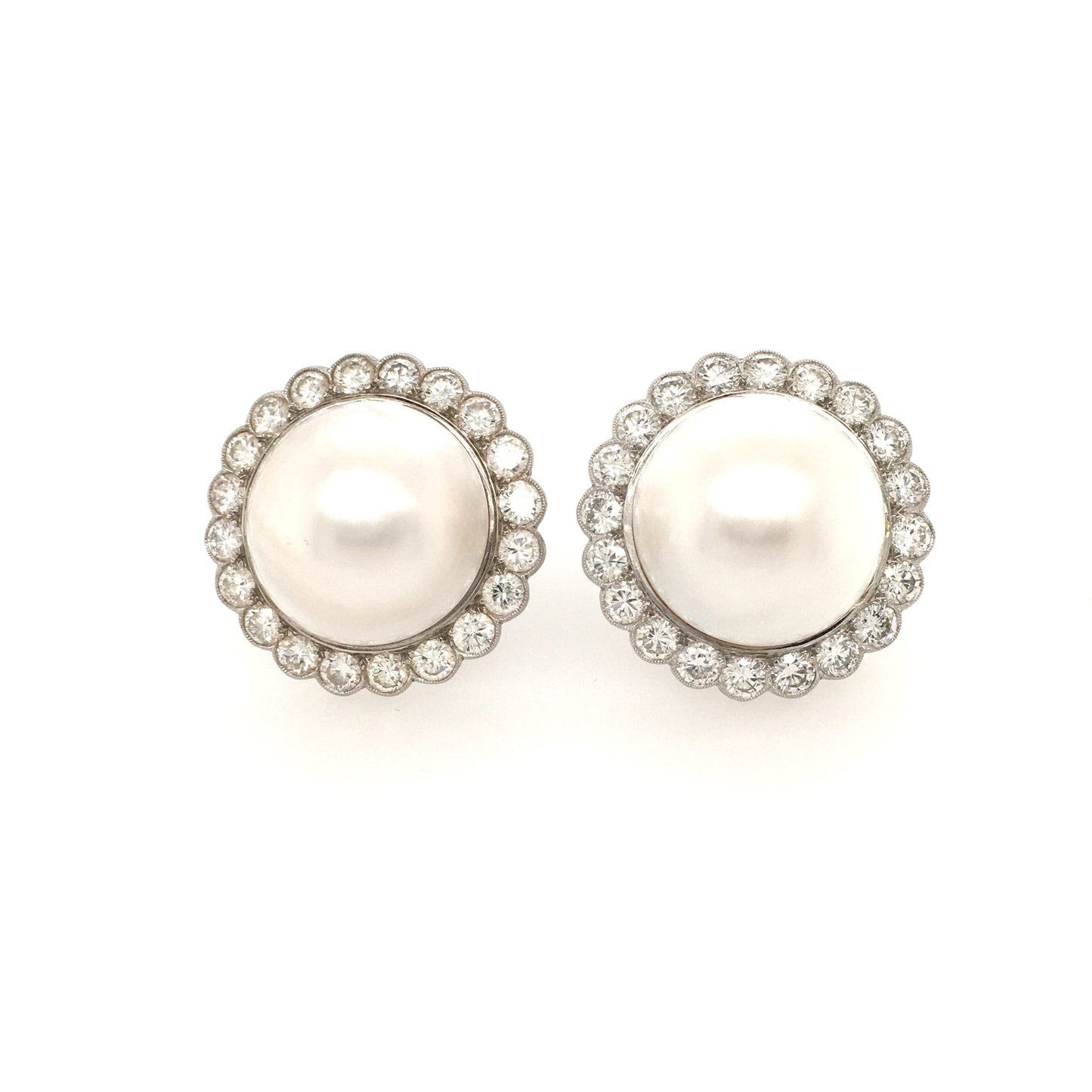 Mabe Pearl Diamond Earrings