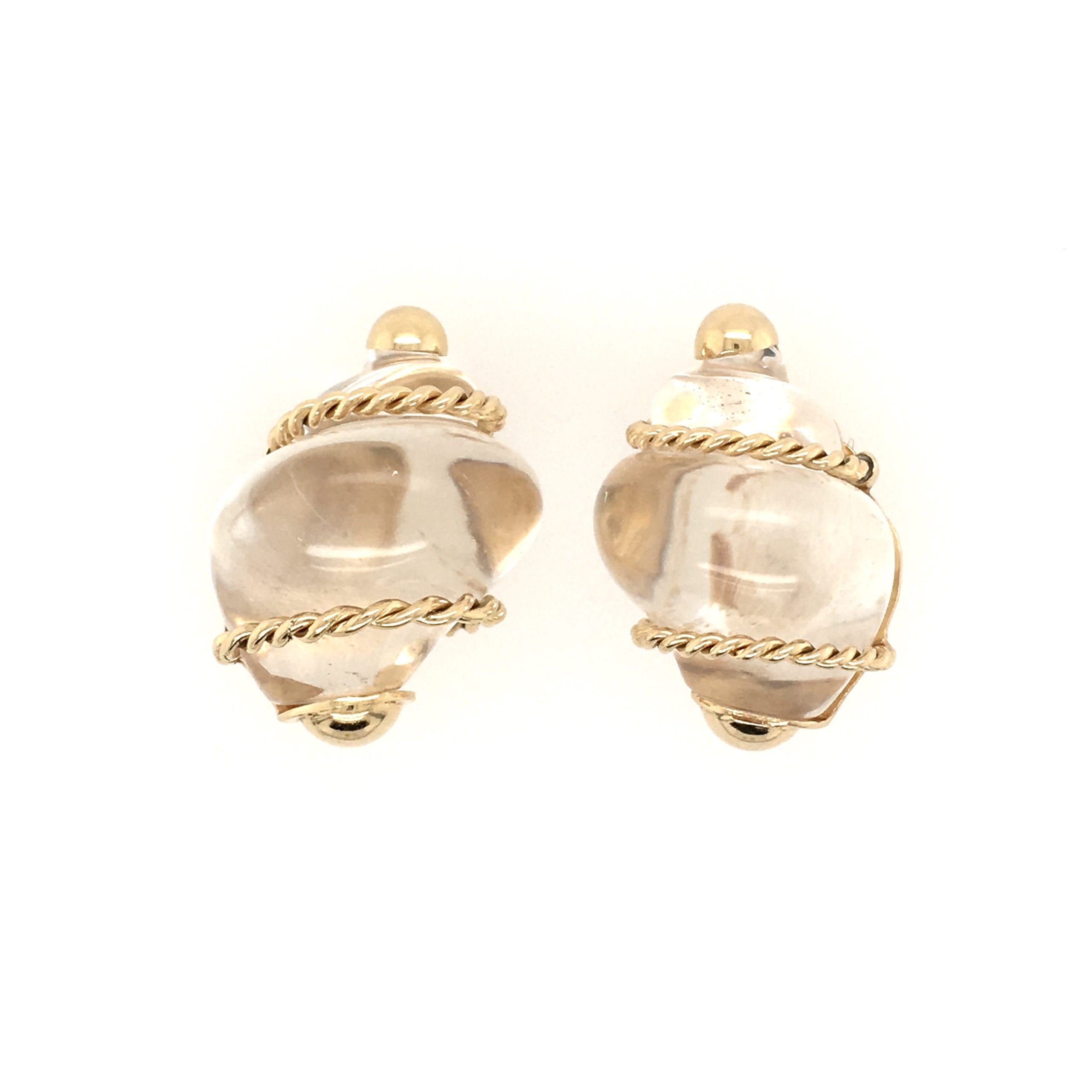 Seaman Schepps Crystal Shell Earrings CDB Ltd