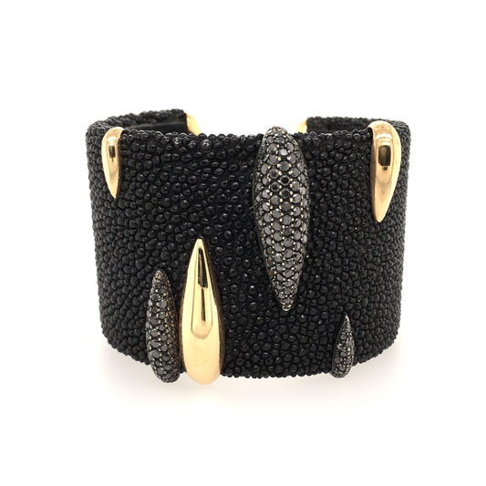 De Grisogono Galuchat Shagreen Black Diamond Cuff