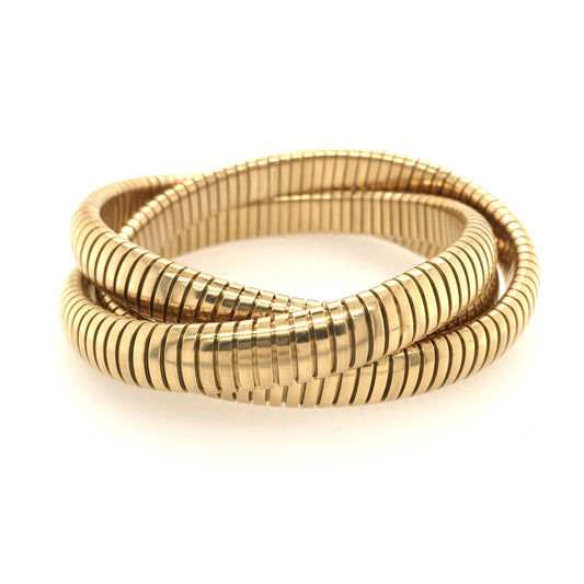 Triple Tubogas Rolling Gold Bracelets