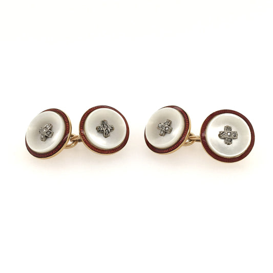 Mother of Pearl Button Cufflinks