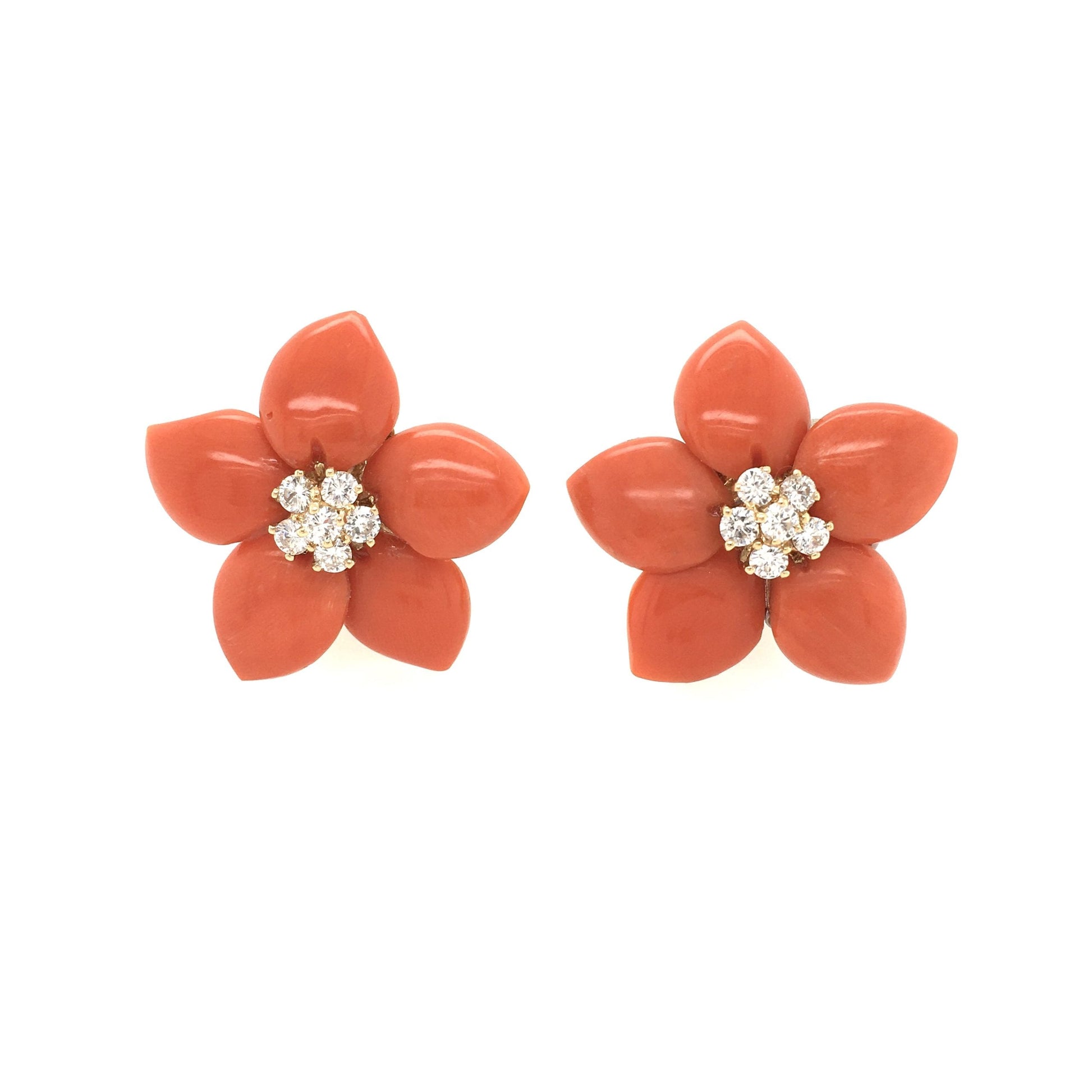Van Cleef Coral Flower Earrings – CDB Ltd - Main Image