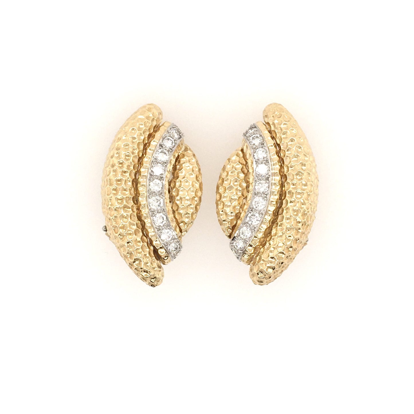 VCA Gold Diamond Scroll Earrings