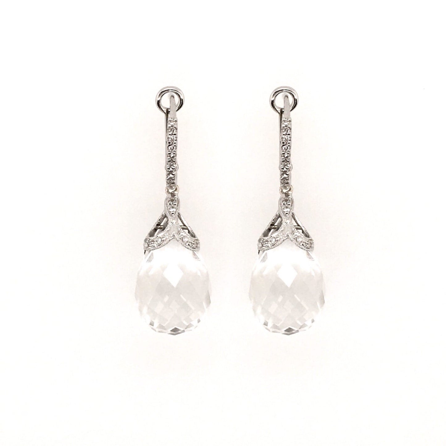 White Topaz Diamond Hanging Earrings