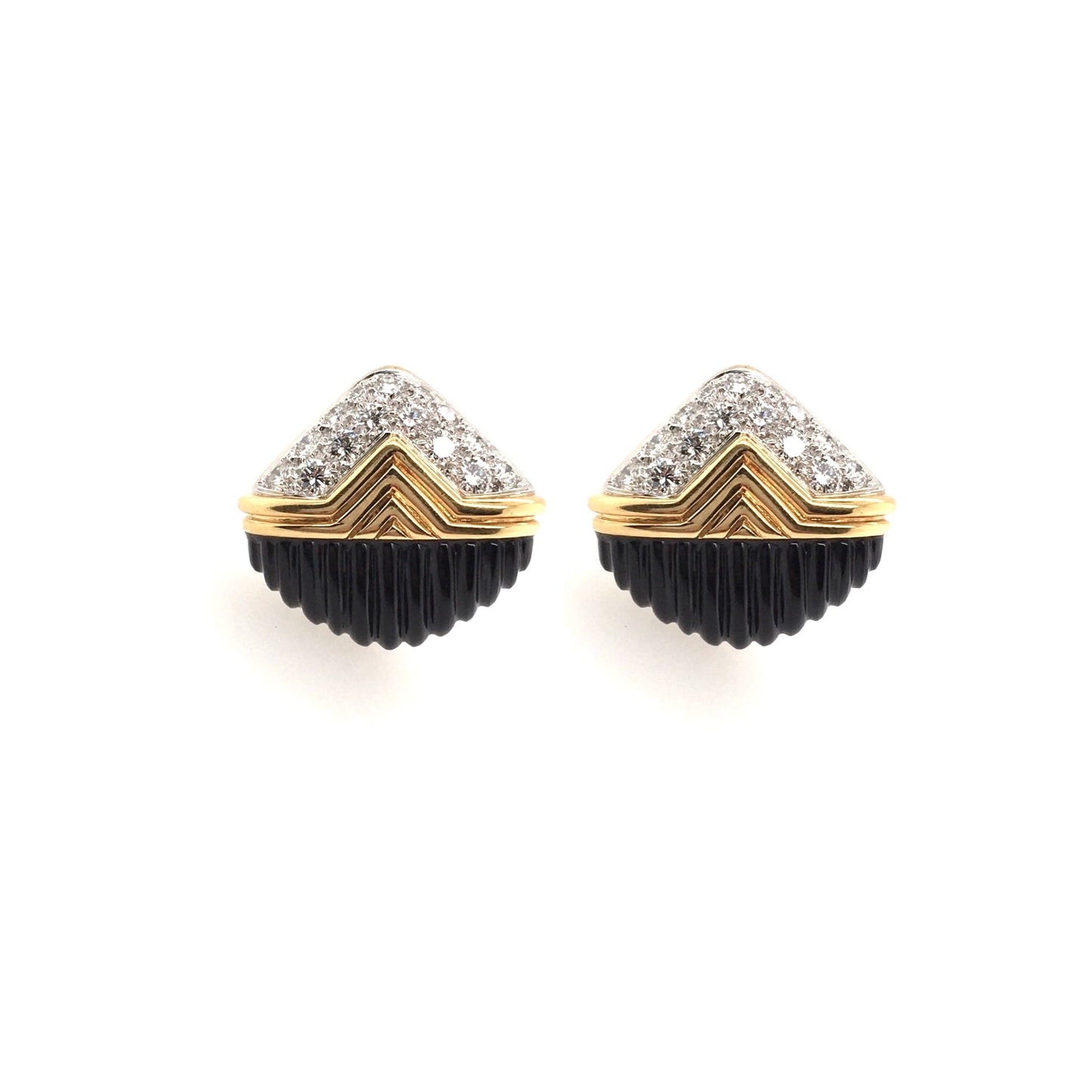 Black Onyx Diamond Earrings