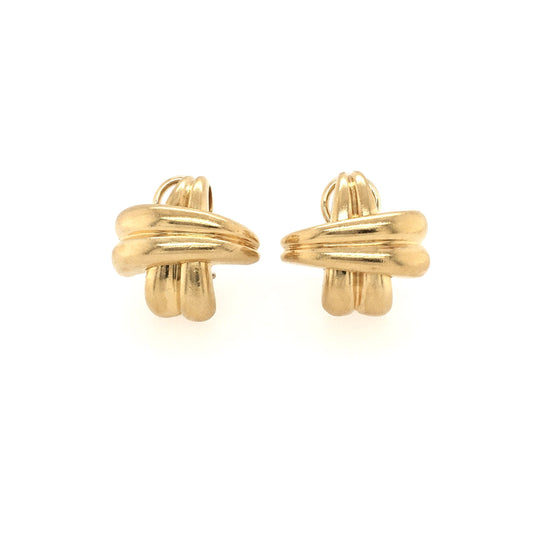 Asprey Gold "X" Earrings