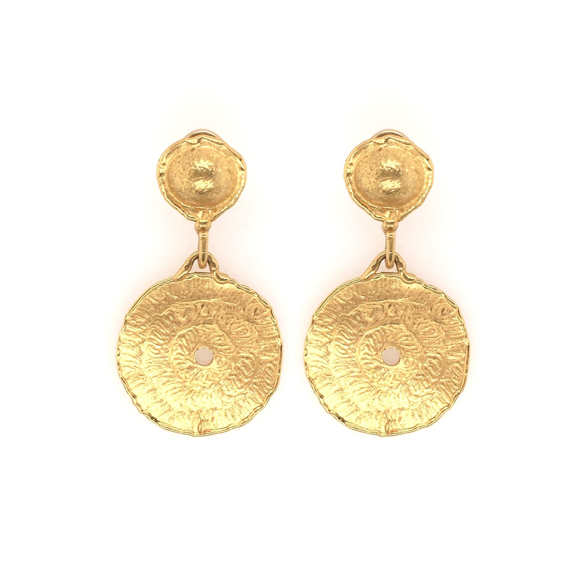 Jean Mahie Textured Disc Earrings