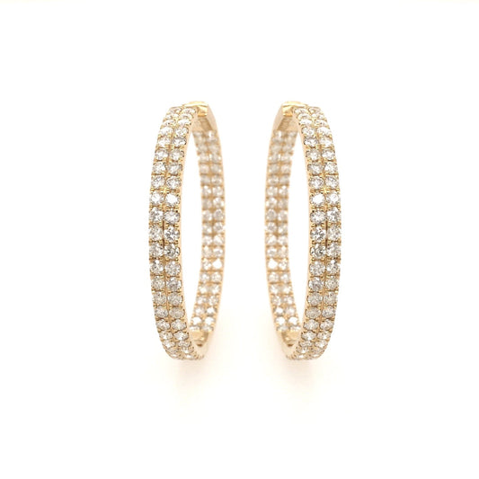 Large Gold Diamond Hoop Earrings