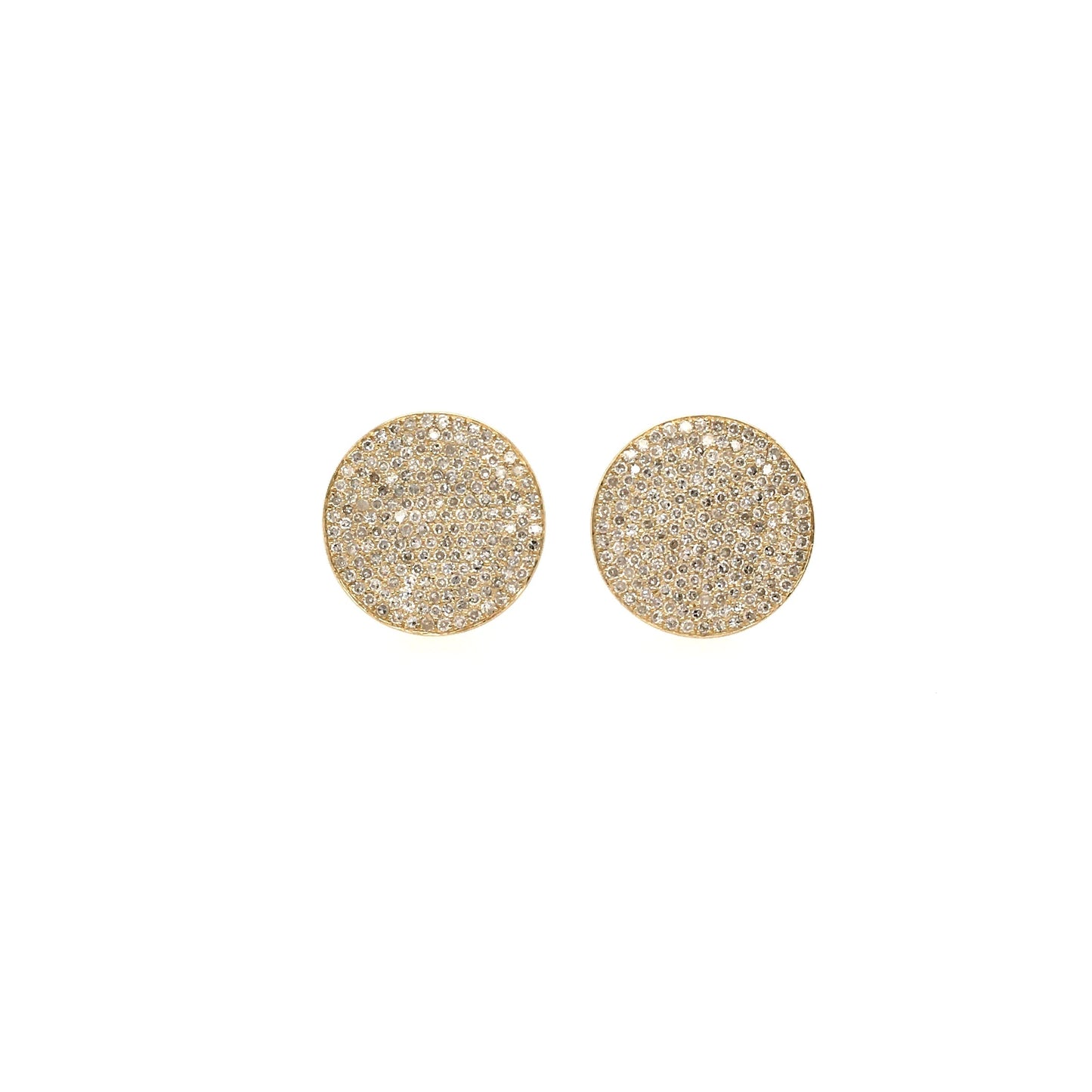 Pave Diamond Disc Earrings