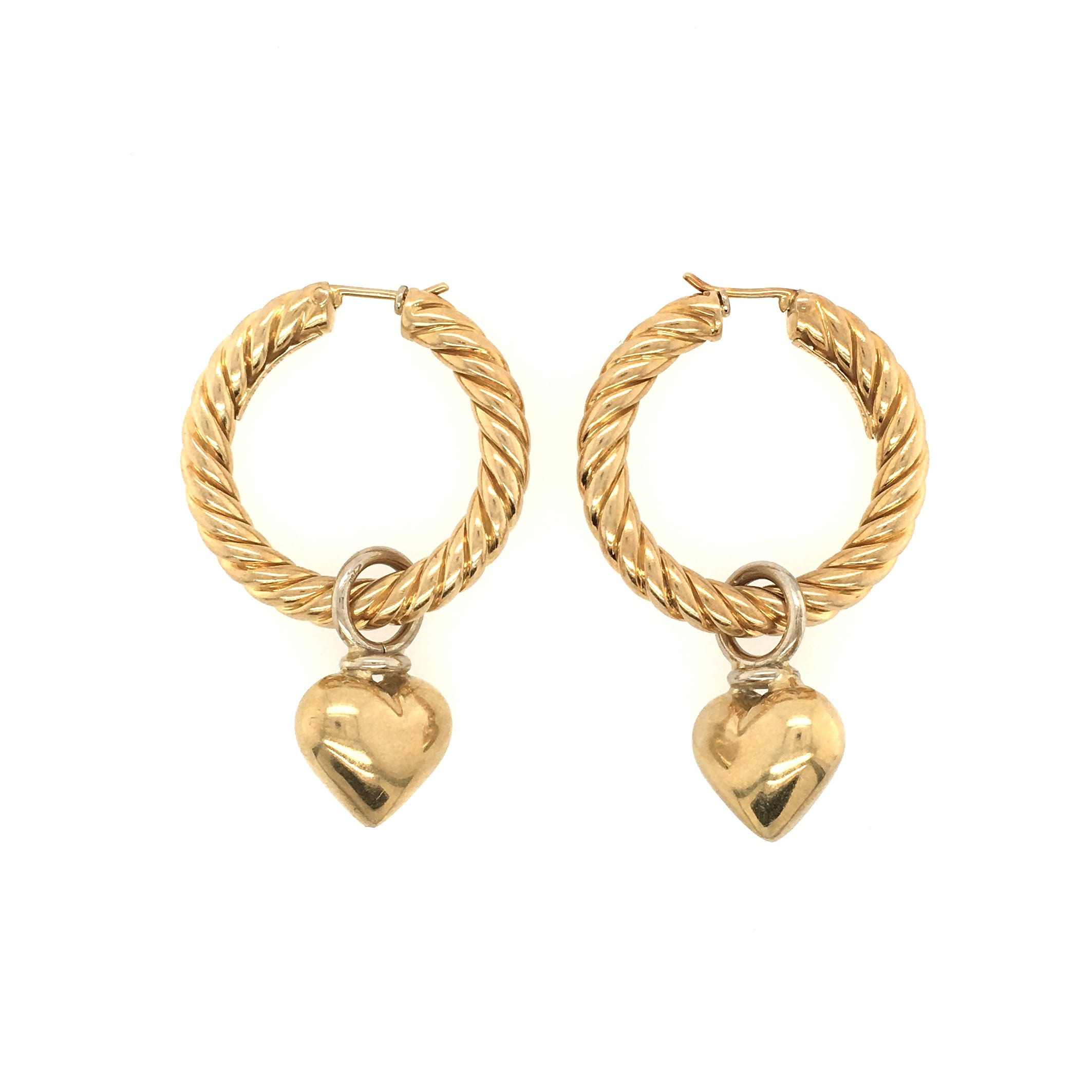 Heart gold hoop earrings hotsell