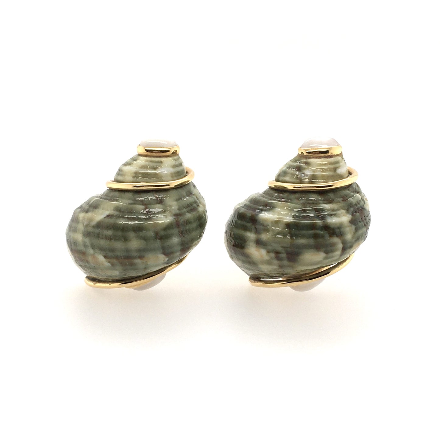 Seaman Schepps Green Shell Earrings