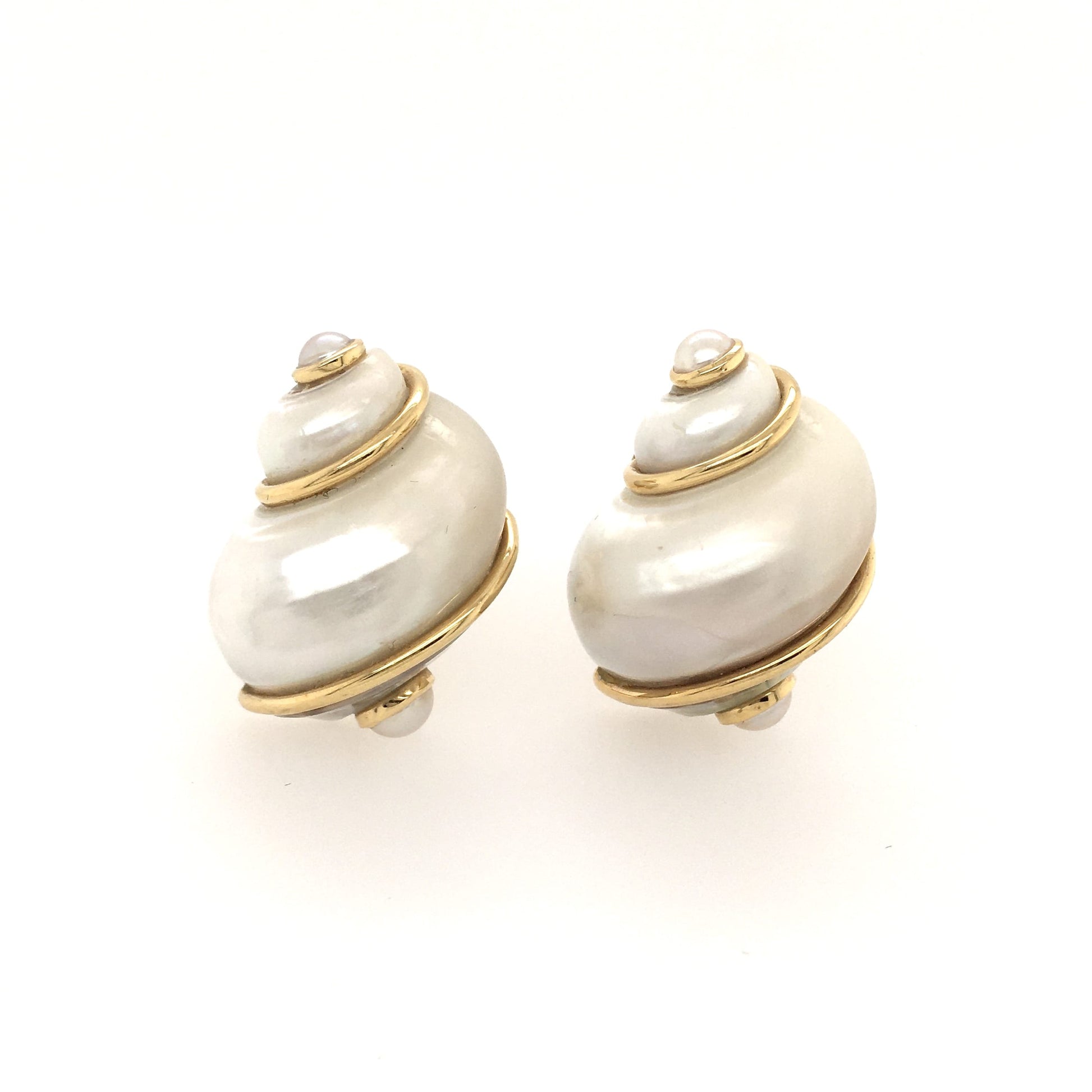 Seaman Schepps White Shell Earrings