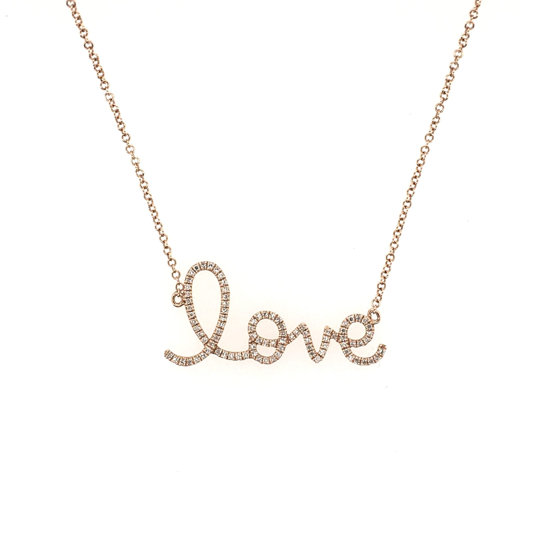 Rose Gold Diamond Love Necklace