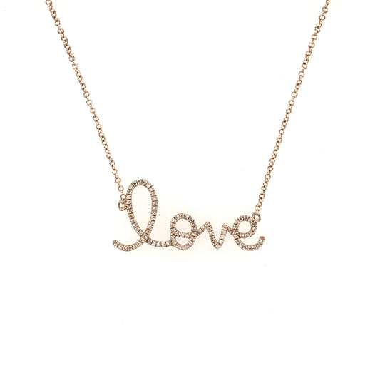 Rose Gold Diamond Love Necklace