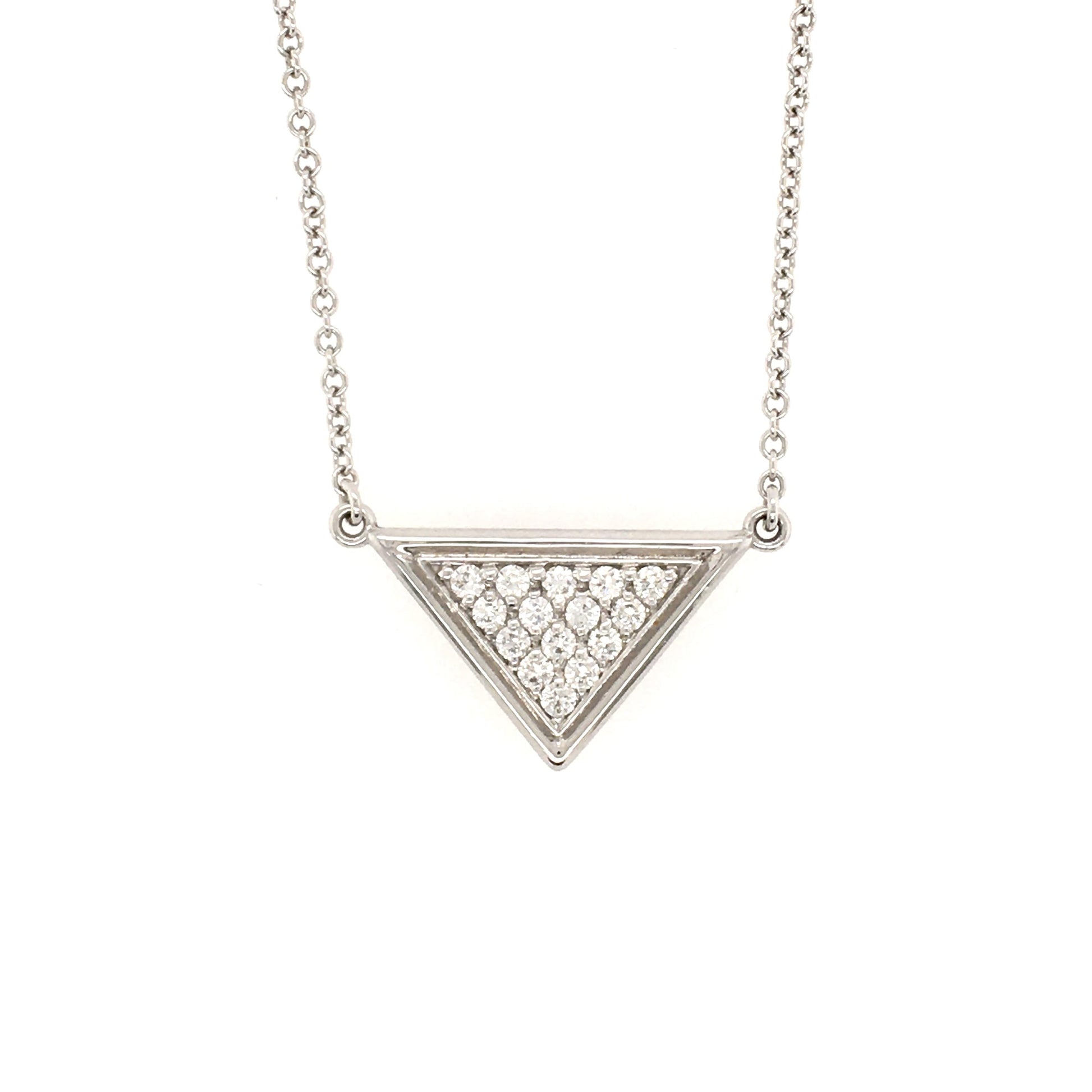 Triangle Gold Pavé Diamond Necklace